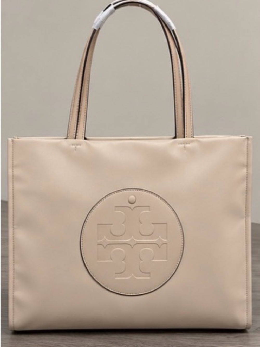 Tory Burch Nude Logo Leather Tote